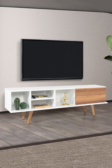 Hanah Home Ela 3630 Soporte para TV Blanco y nogal Hanah Home Ela 3630 Soporte para TV Blanco y nogal